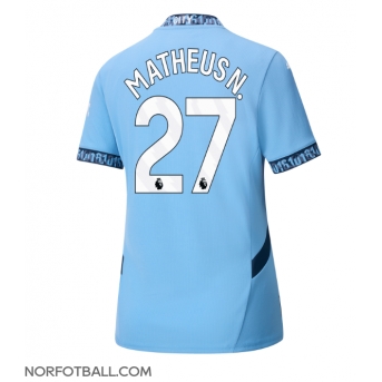 Billige Fotballdrakt Manchester City Matheus Nunes #27 Replika Hjemmedrakt Dame 2024-25 Kortermet
